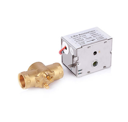 3/4 Inch Flare Connection Motorized Zone Valve 220VAC/24VAC For Chilled Water